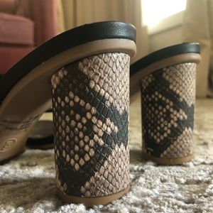 Snakeskin Mule Heels